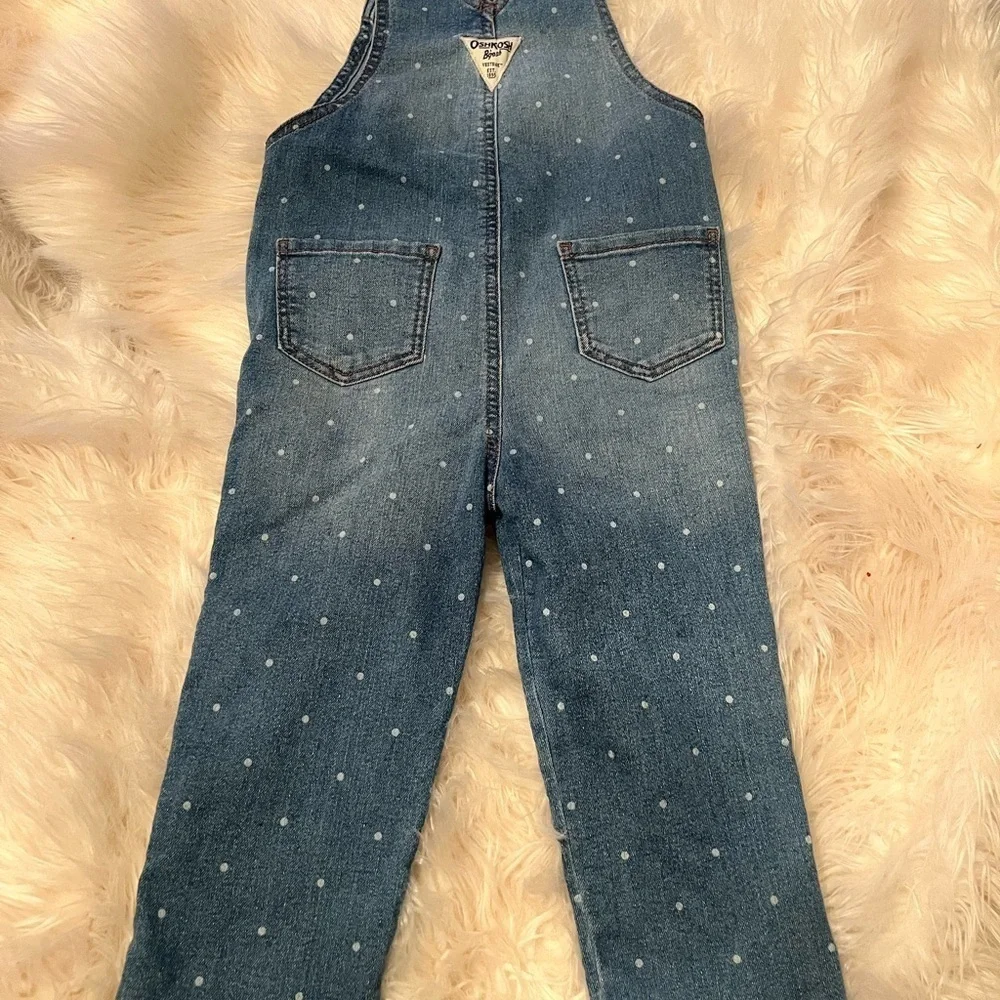 Denim Polka Dot Overalls oshkosh vestbak 3t